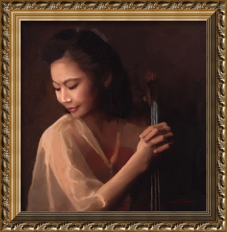the Violinist  20 x 20  Oil on Canvas